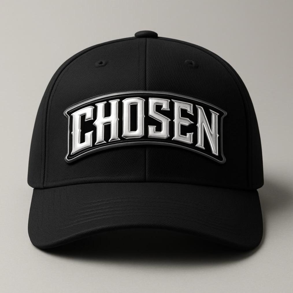 Black cap with white embroidery logo