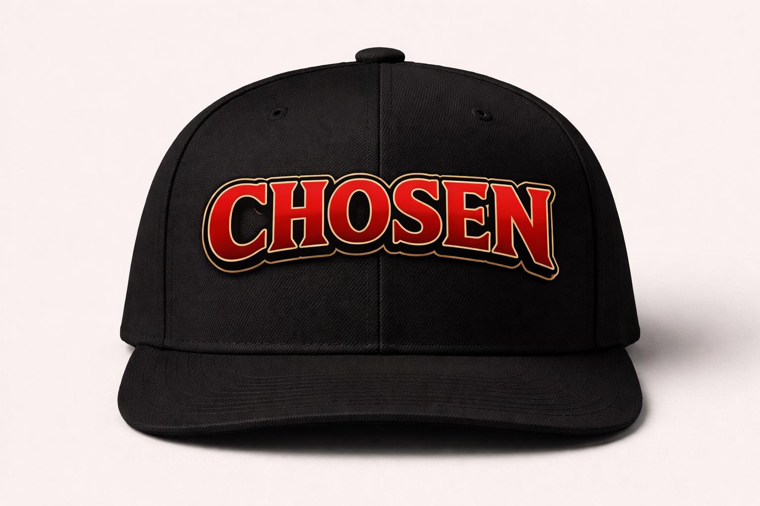 Black cap red embroidery snap back