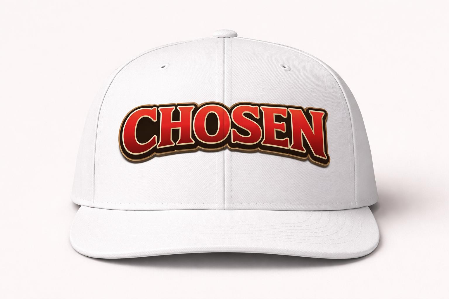 White snap back embroidery